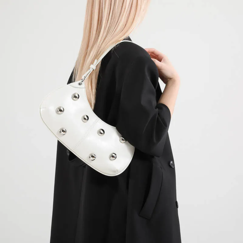 

Korean Version Personality Rivet Niche Temperament Commuting One Shoulder Underarm Handbag Bag for Women
