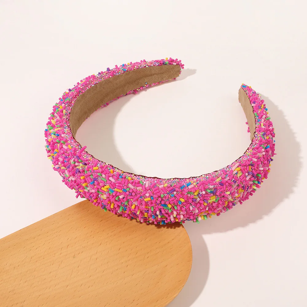 European and American Resin Wide-brimmed Headband Candy-colored Sponge Hair Hoops Women\'s Temperament Hairband Fashionable Hair