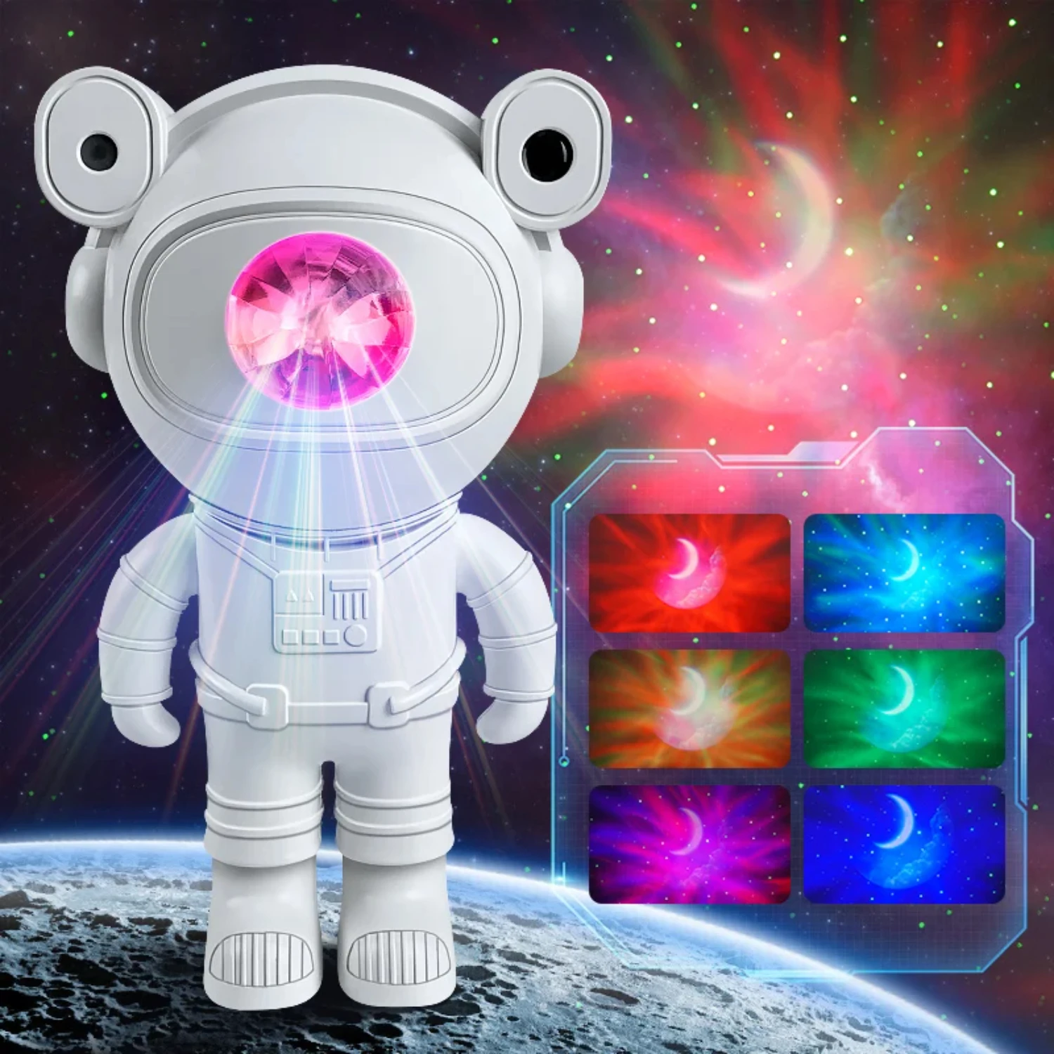 Immerse yourself in a stunning out-of-this-world ambiance with the latest Astronaut Nebula Projector Star Lamp - a mesmerizing c