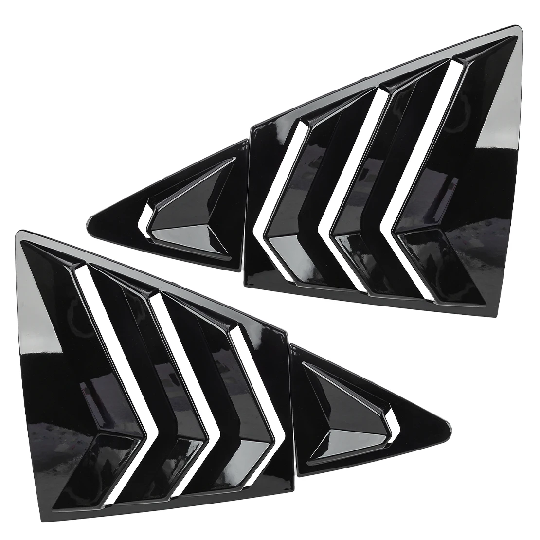 1 Set Car Exterior Rear Side Window Louver Shutter Cover Trim Black ABS Fit for Toyota Corolla Sedan 2020 2021 2022 2023