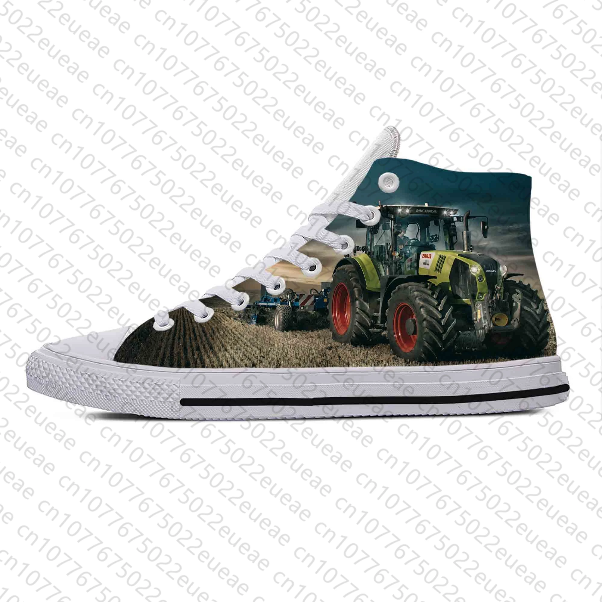 Farm Farming Farmer Agricultural Tractor Car Cool Casual Cloth Shoes High Top Lightweight Breathable 3D Print Men Women Sneakers