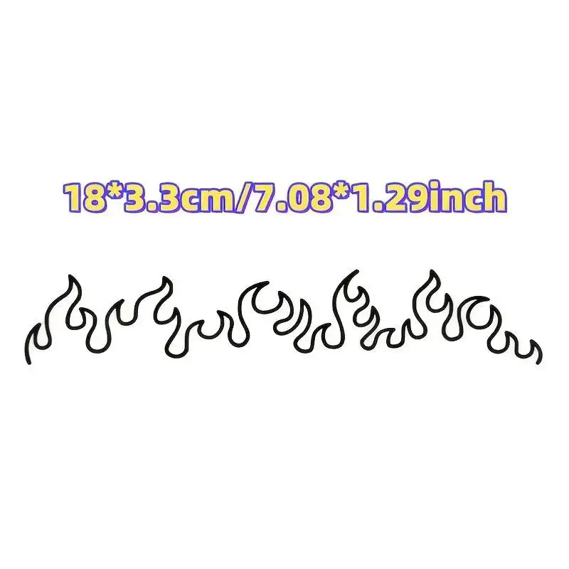قطعة واحدة من ملصق اللهب للسيارة والكمبيوتر المحمول ولوحة القيادة والمرآة - هدية لتزيين المرآة |   تصميم اللهب النابض بالحياة