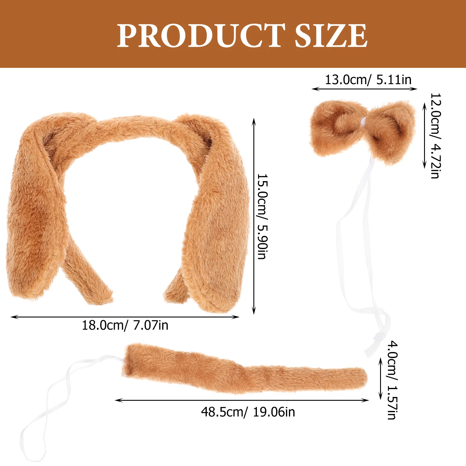 Dog Costume Set Include Dog Ears Headband Bowtie Tail Puppy Costume Set Animal Costume Dress Up Accessories Halloween Cosplay