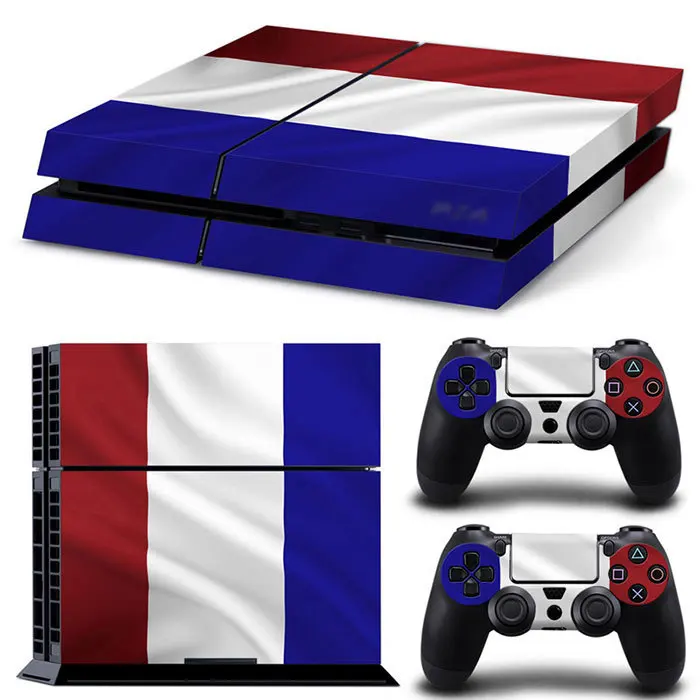 Pegatinas de PVC con tema de bandera de varios países para consolas y controladores de PS4, calcomanías de piel extraíbles con diseño de ventilación