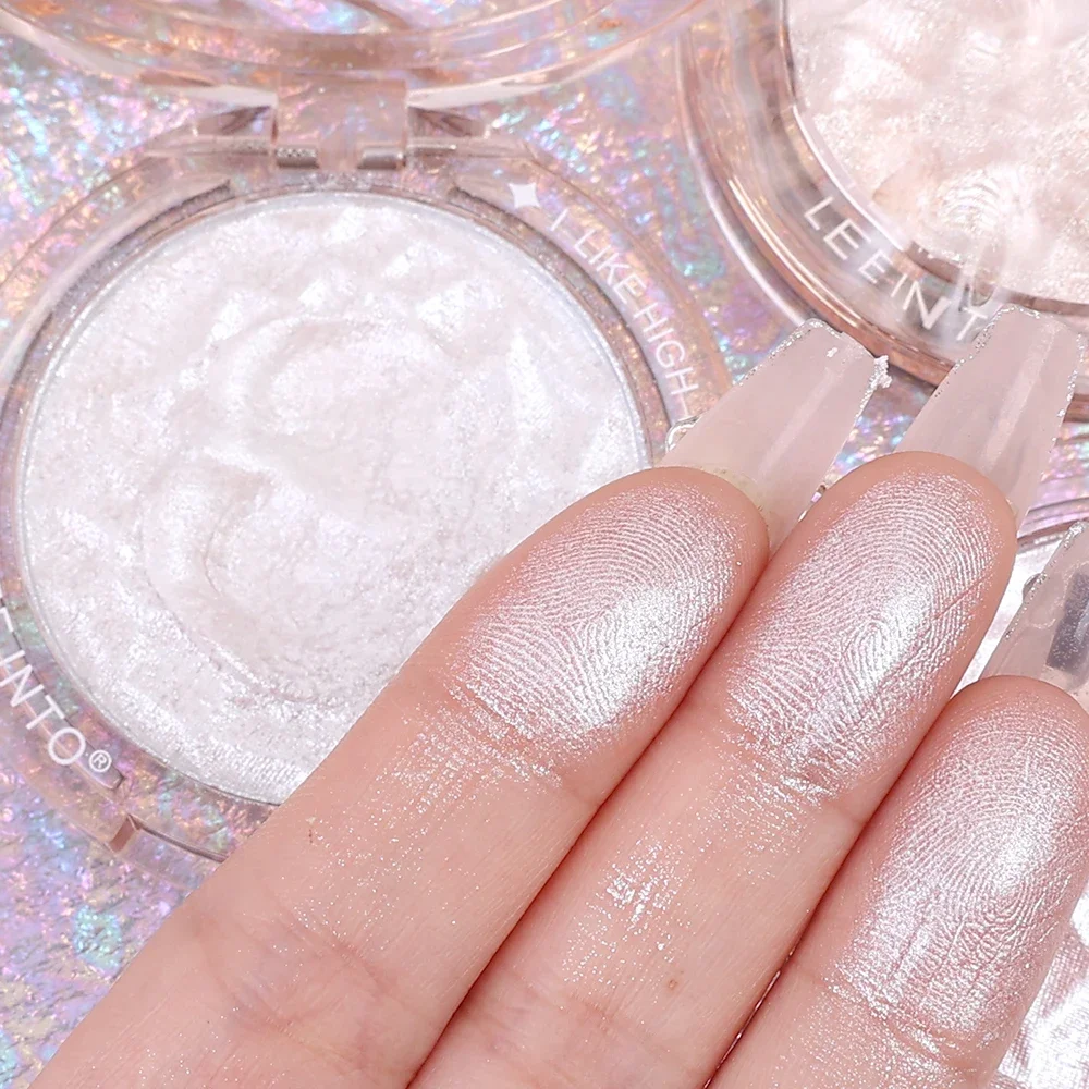 Palette di polvere per evidenziatori Glitter monocromatici contorno facciale illuminatore luccicante a lunga durata illuminare evidenziare il trucco cosmetico