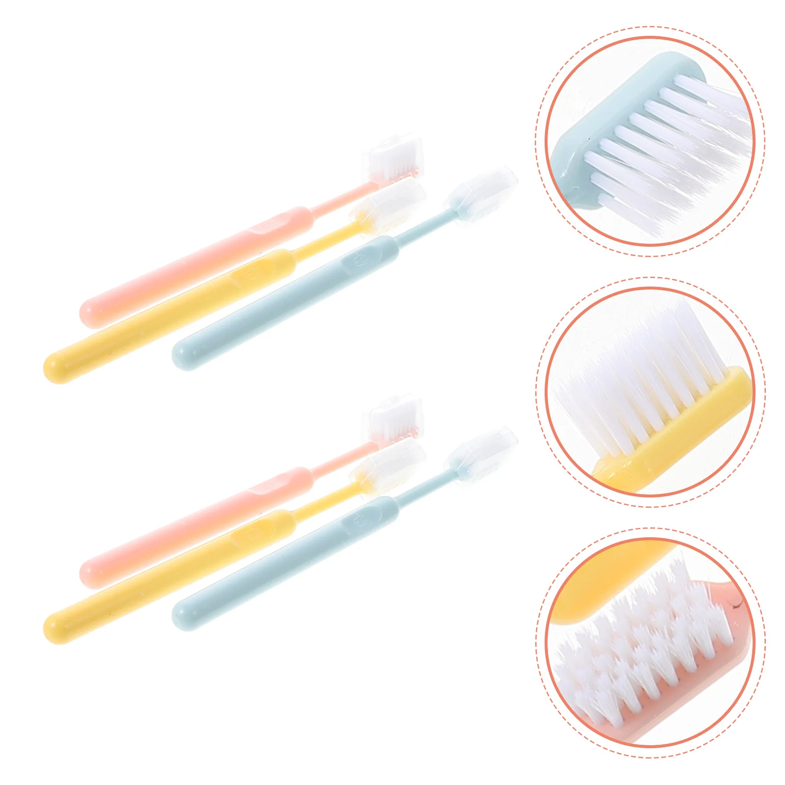 6 Pcs Cleaning Brush Soft Toothbrush Lovers Travel Adult Home Pp Supple Bristle