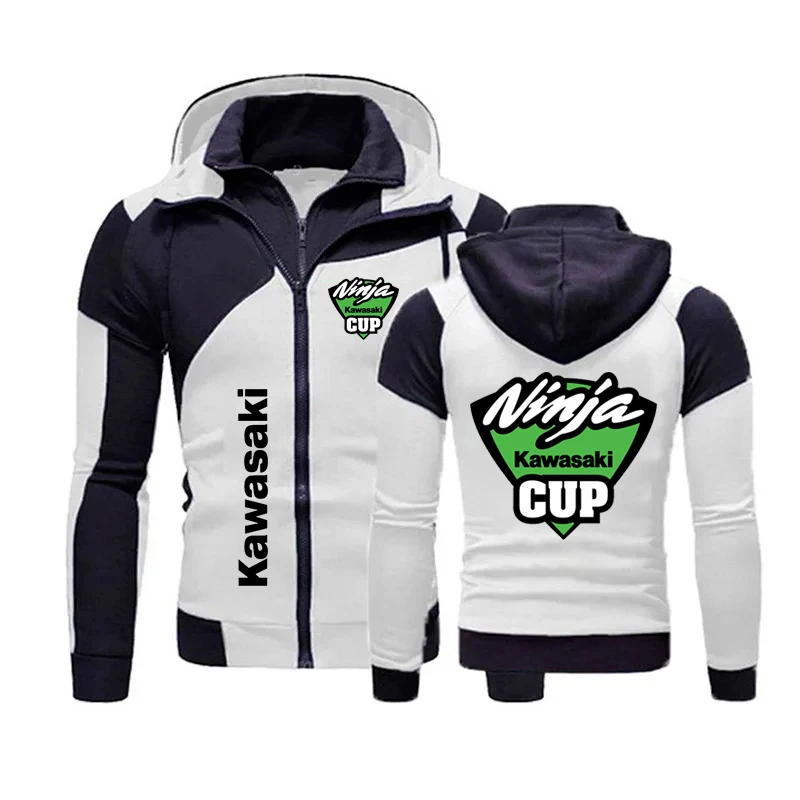 Kawasaki Ninja Racing Motorcycle Team Men Zip Up Hoodie Spring Autumn Fashion Male Sweatshirt 2024 New Sport Women Jacket Coats