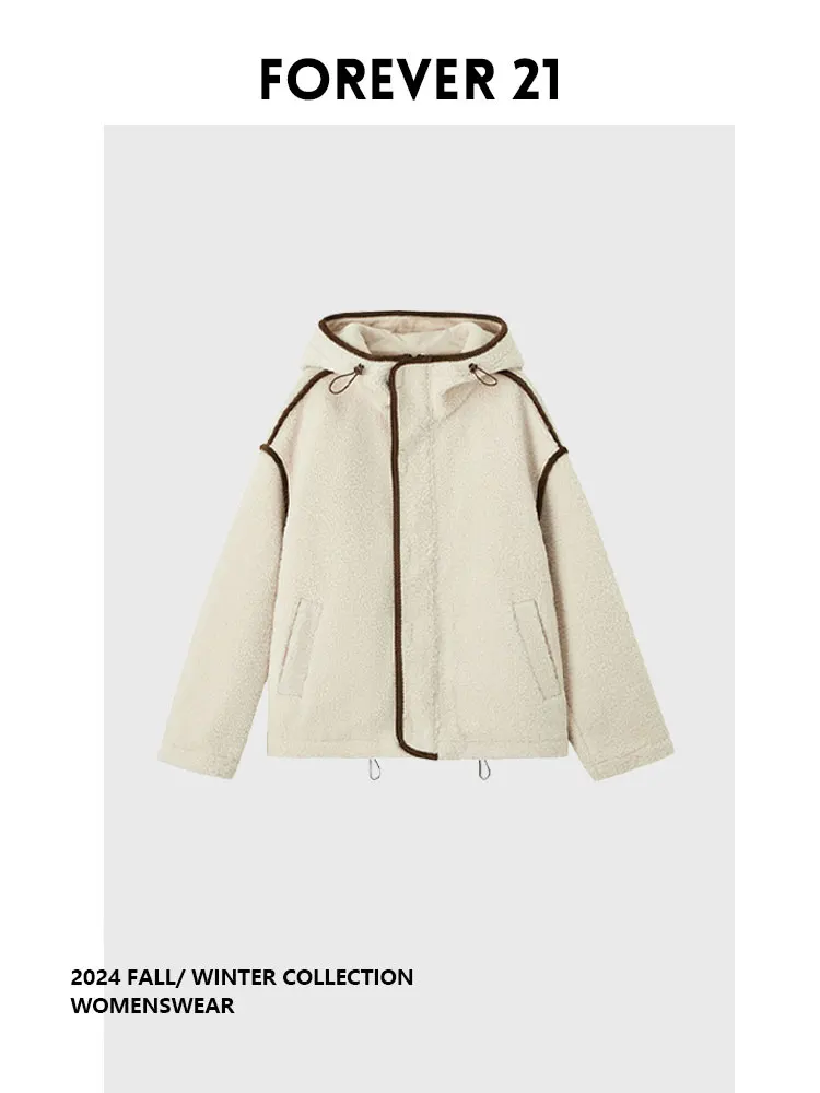 

Женская куртка Forever 2 Autumn New Color Blo с капюшоном, уютная, мягкая, с рулонным воротником, длинная, плюшевая, верхняя одежда