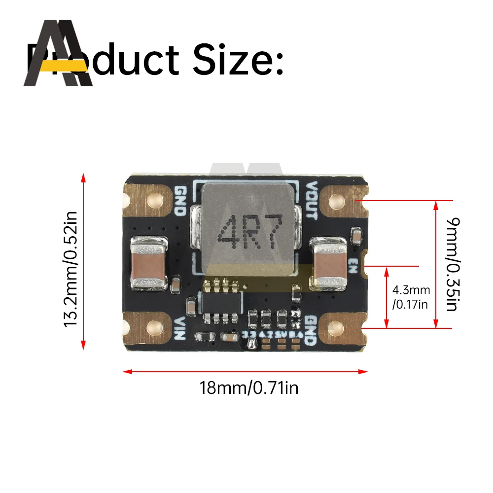 DC-DC 스텝다운 전원 공급 장치 모듈 입력 DC 6.5-16V ~ DC 3.3V/4.2V/5V/8.4V 자동 조정 스텝다운 4A 전체