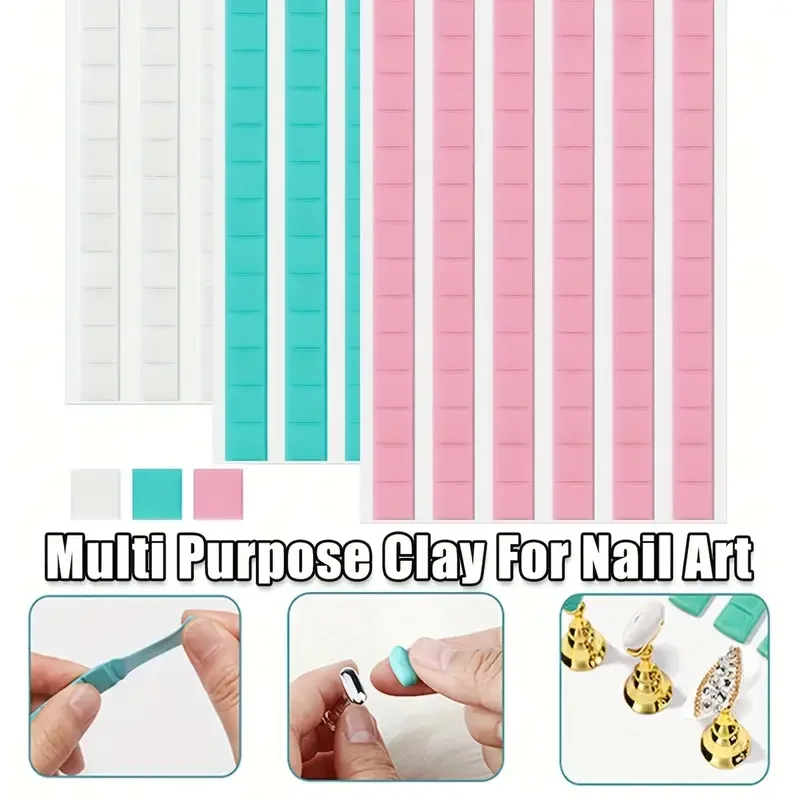 

Reusable & Removable Multi-Purpose Nail Art Stand Clay - Non-Stick Adhesive for False Nails, DIY Manicure Tips Practice Displays