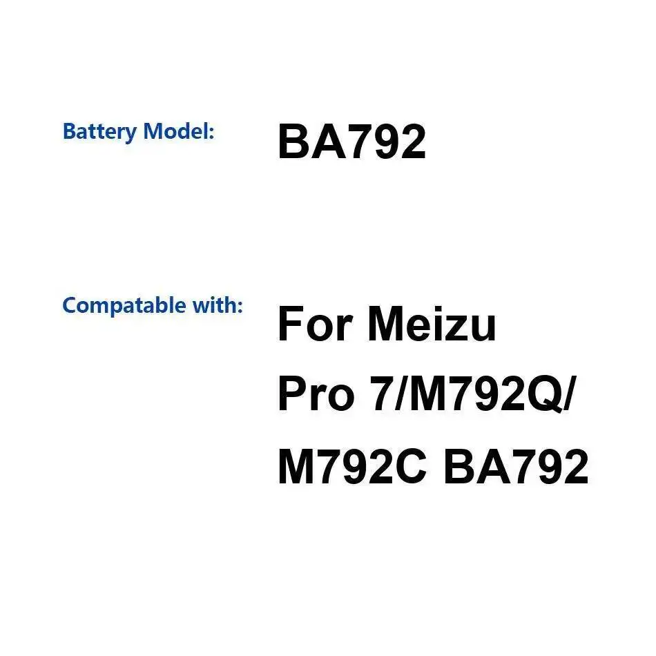

Аккумулятор мобильного телефона высокой емкости 3000 мАч для Meizu Pro 7 M792Q M792C BA792, долговечная производительность