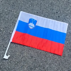 Aerlxemrbrae   NEW 30x45cm Slovenian   car flag 12x18inch  Slovenian    window flag bearer standard-bearer waving flags