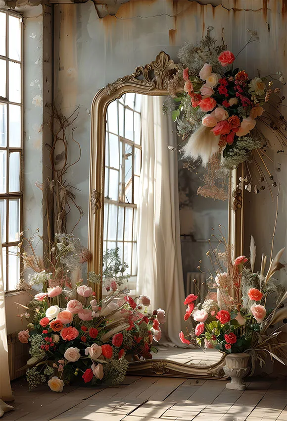 Mehofond พื้นหลังสำหรับถ่ายภาพในห้องสไตล์โบฮีเมียนกระจกลายดอกไม้สำหรับผู้ใหญ่วันเกิดงานแต่งงานคุณแม่ฉากหลังถ่ายภาพสตูดิโอ