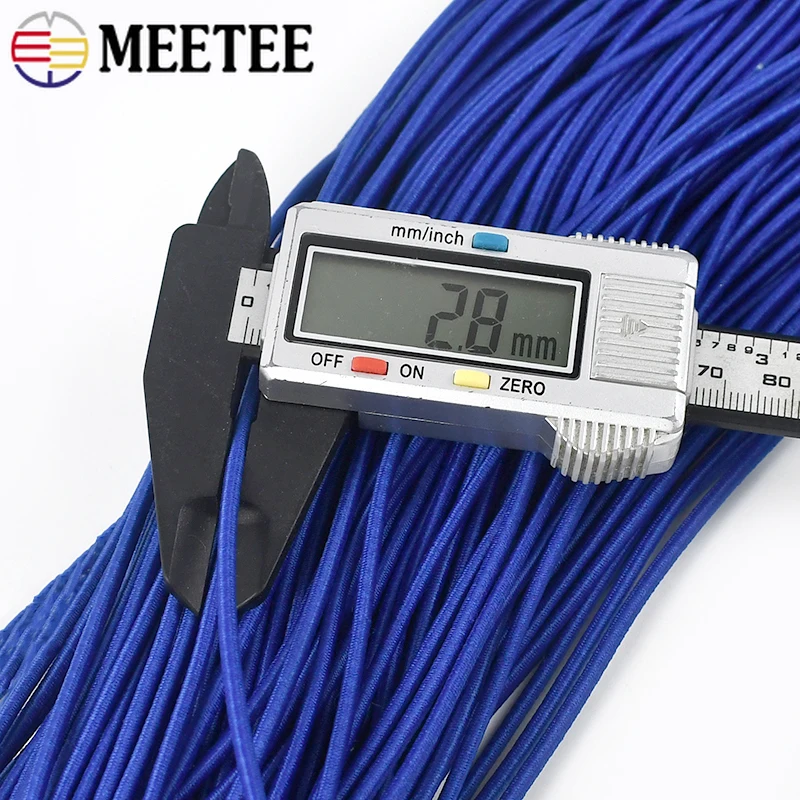 10 metri Meetee 2.8mm Corda elastica per pantaloni di abbigliamento Elastico Cintura Nastro elasticizzato per capelli Fai da te Corde elastiche