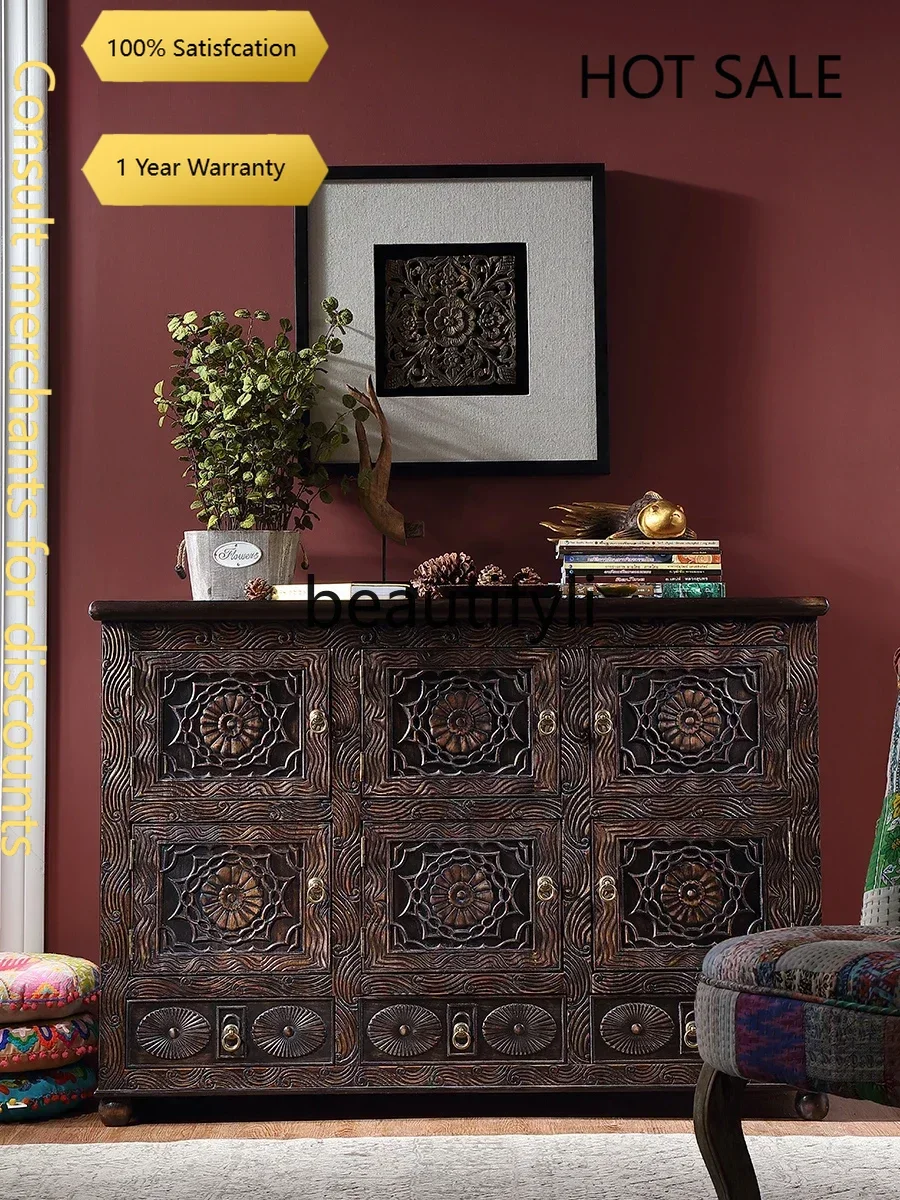 D5556  CThai solid wood cabinet with drawers, screen cabinet, South East Asia style Chinese furniture, entrance cabinet