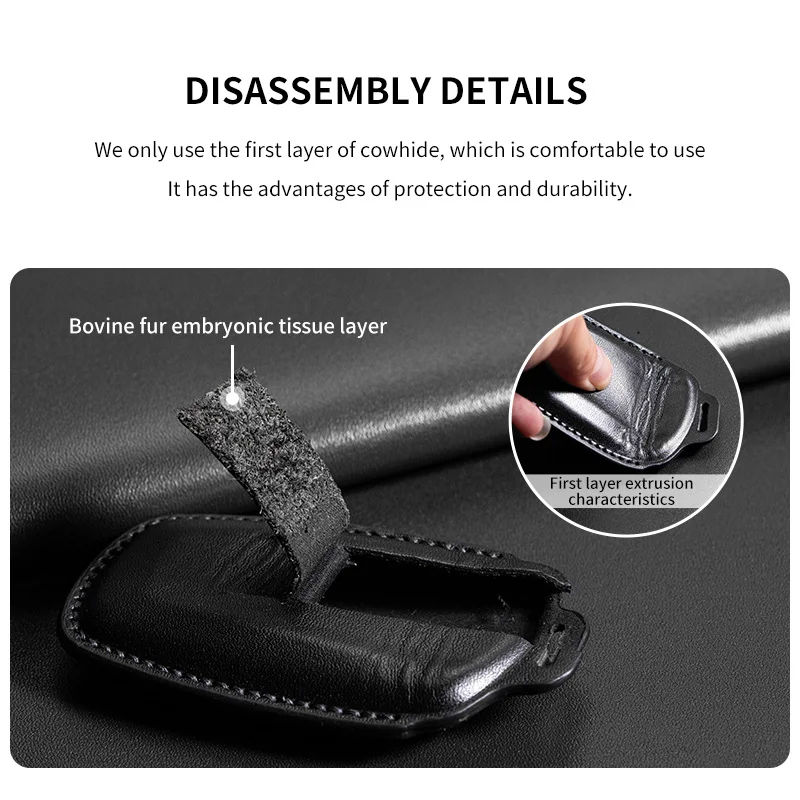 حافظة مفاتيح السيارة الجلدية غطاء فوب لشيري Eq1 ليتل النمل 3 زر سيارة الذكية عن بعد المفاتيح حامي قذيفة اكسسوارات الديكور #5