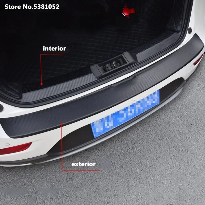 PU Leather Rear Bumper Sticker Threshold Strip For Ford Escape Kuga 2015 2017 2018 2020 2021 Trunk Door Sill Pedal Cover