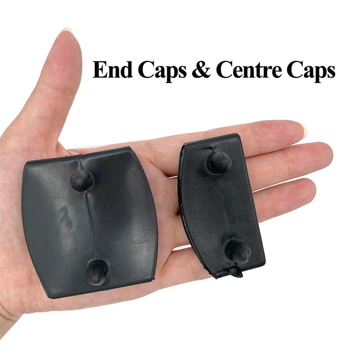 Tapas centrales o tapas de extremo de plástico para listones de cama de repuesto, color negro, Y31A, 54x9mm, soportes para sujetar y asegurar listones de madera, Base de cama