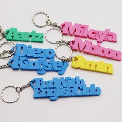 Custom Name Hebrew Keychain Personalized Stainless Steel Pendant Keychains For Women Men Customized Nameplate Keyring Gifts