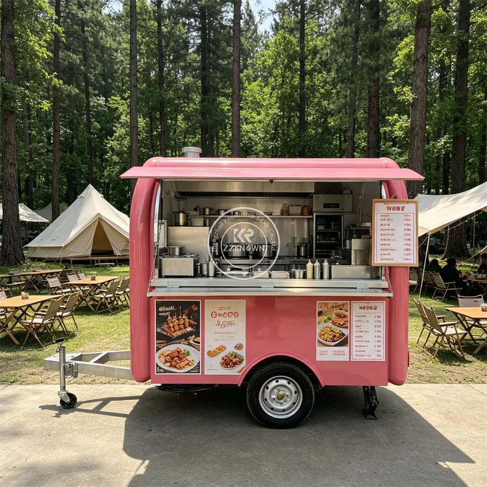 

Concession Trailer Food Trailer Custom Coffee Shop Street Catering Kiosk Smoothie Juice Food Truck With Full Kitchen System