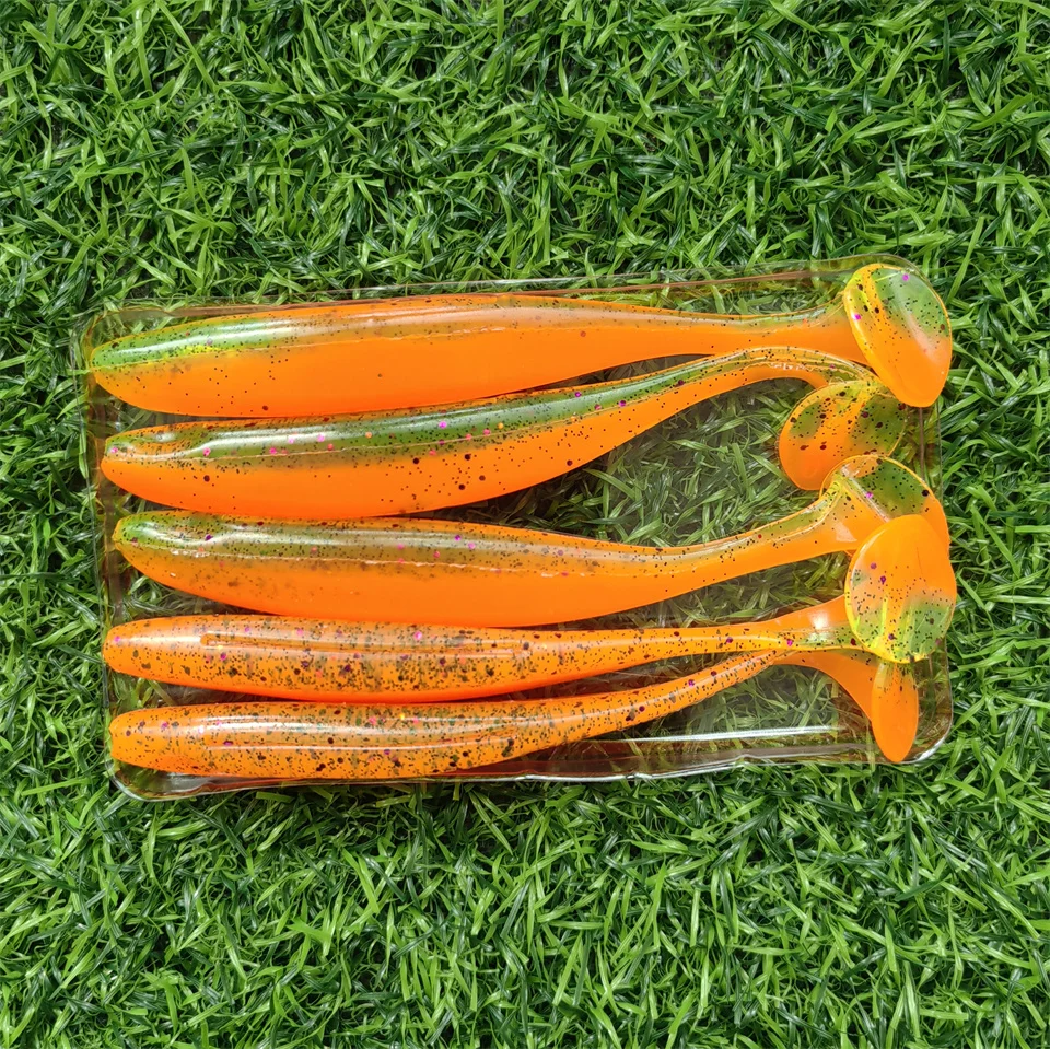 MUKUN 5 Stück 12 cm 8,5 g T-Tail Swimbait Weicher Silikon-Wurmköder Künstlicher Köder Wobbler für Meeres- und Süßwasser-Angelausrüstung