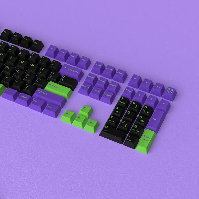 KUXM Eva Unit-01 Style PBT Mechanical Keyboard Keycaps 126 Keys Full Set Original Height
