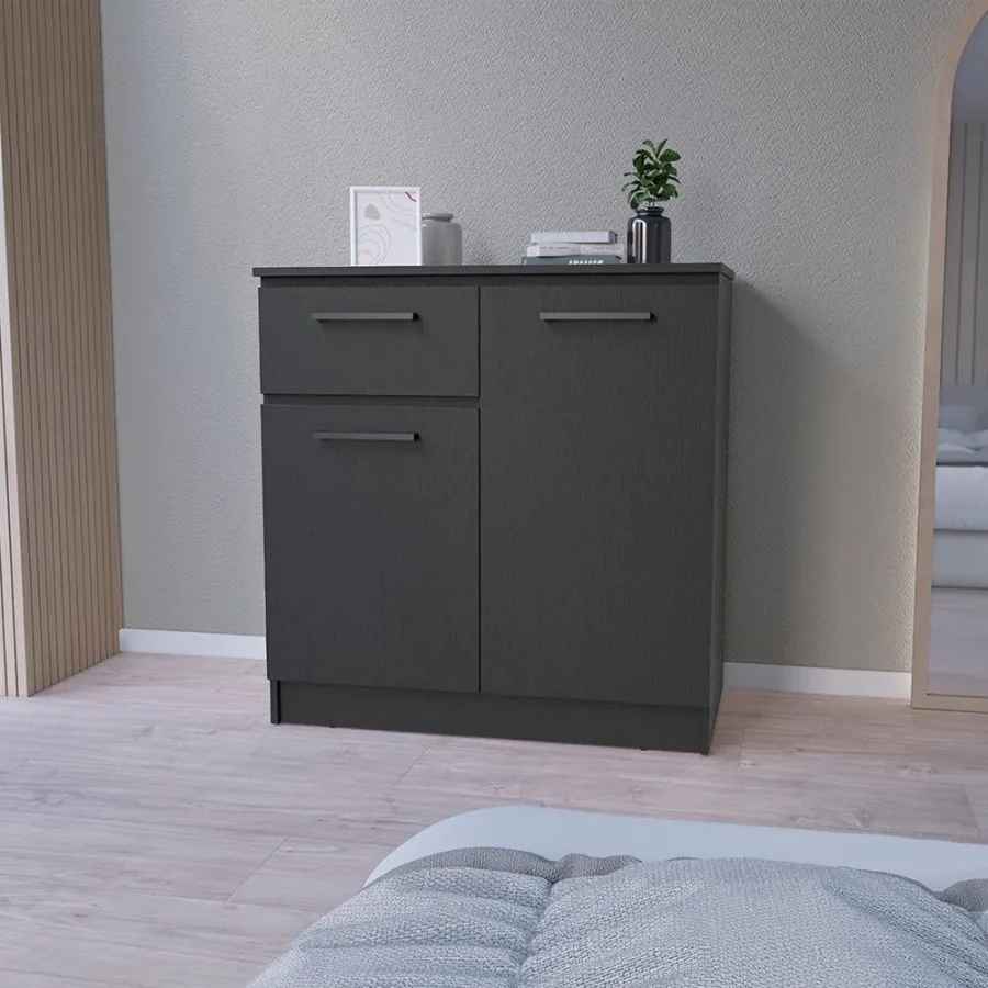 

Dresser Carlin Drawer and 2 Door Cabinets Black gue Finish
