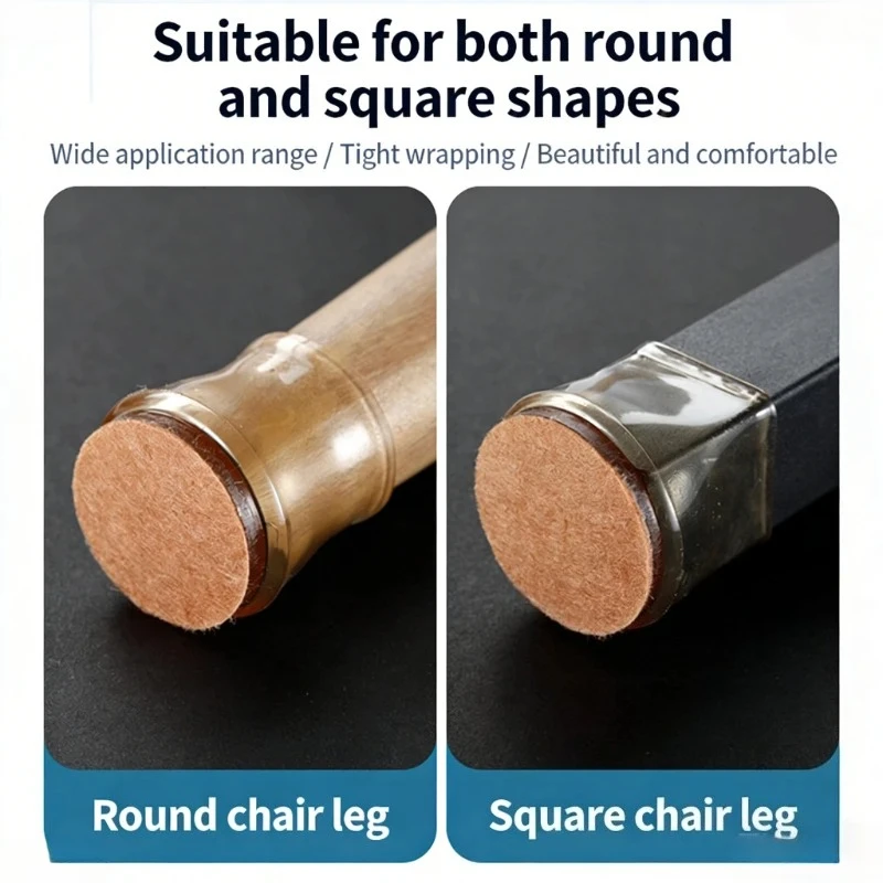 4/12/16Pcs Table Chair Leg Floor Protectors Furniture Pads with Felt Hardwood Floors Furniture Sliders Chairs Silicone Leg Caps