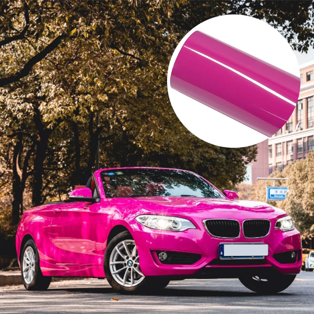Naklejka samochodowa Ultra Gloss Magenta Bubble Free Vinyl Film PET Auto DIY Naklejka samochodowa Karoseria Samoprzylepna naklejka Akcesoria samochodowe