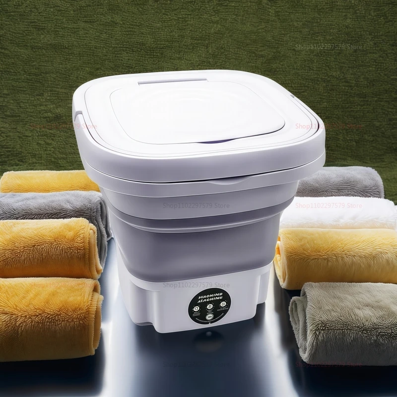 8L المحمولة للطي غسالة دلو المدمجة ملابس السفر الجوارب الملابس الداخلية الأنظف للمنزل التخييم الغسيل في الهواء الطلق