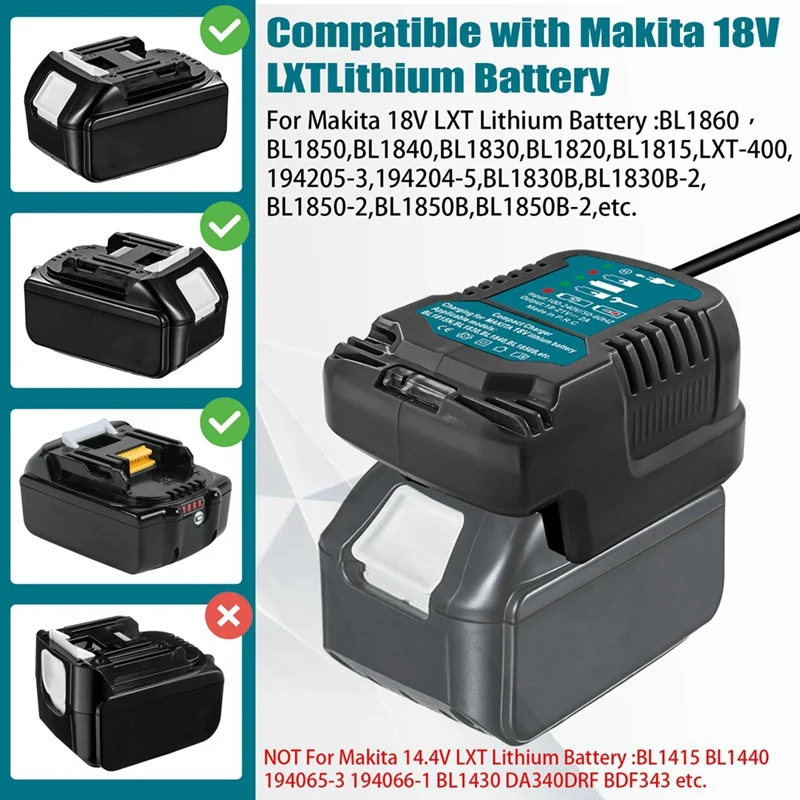 Replace For Makita 18V Mini Charger DC18RC Replace Charger For Makita Lithium Batteries BL1860 BL1450 BL1830