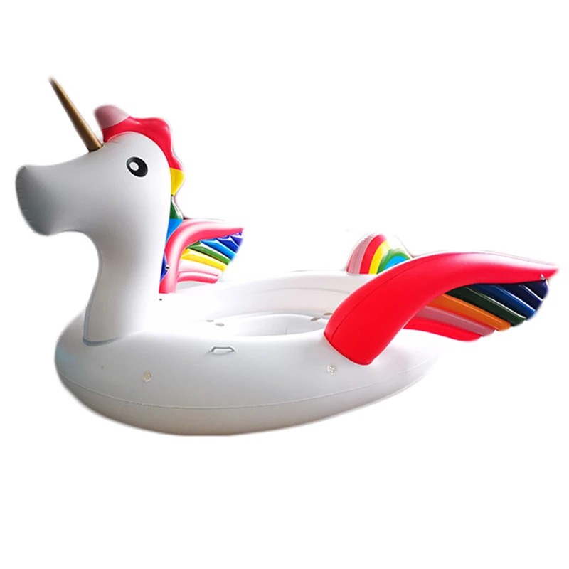 Extra Large Multi-Person Pvc Inflatable Floating Bed Giant Unicorn Water Floating Island 4-Person Inflatable Unicorn Island Mount Floating Row