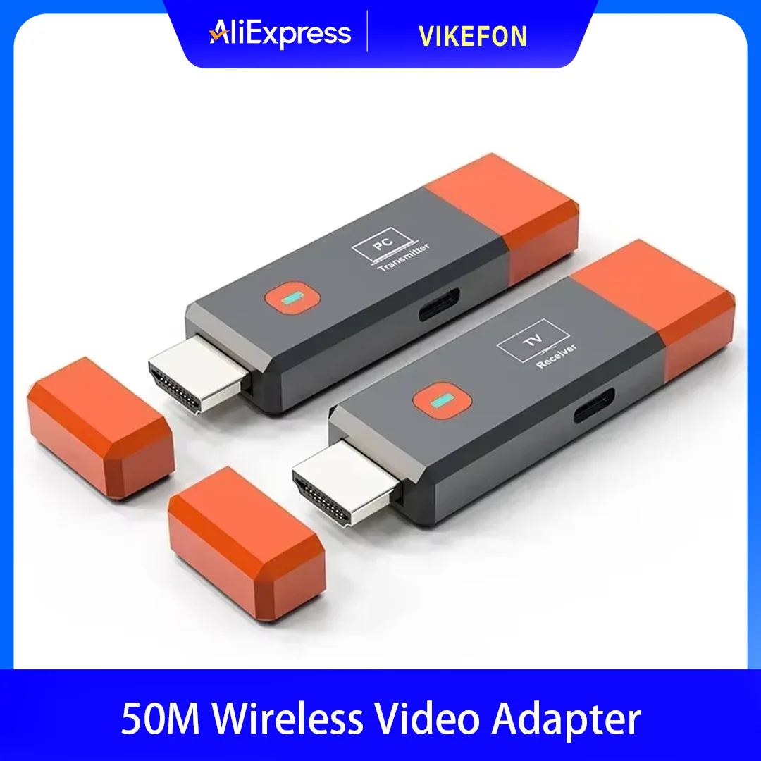 50M HDMI Wireless Video Transmitter and Receiver Extender 1080P@60hz Wireless HDMI Wifi Display TV Stick Dongle Adapter PC to TV