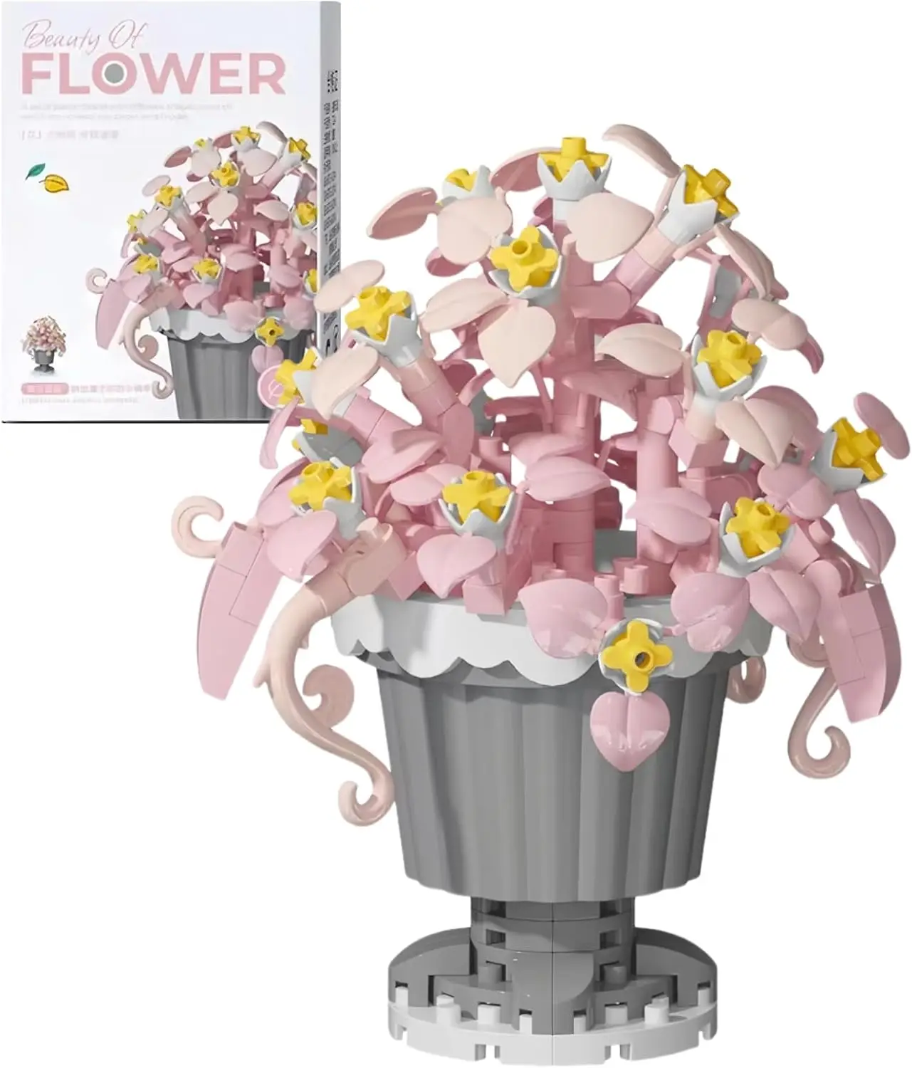 

Мини-кирпичные блоки, искусственные цветы, набор для строительства цветов и растений, цветочные блоки для детей и взрослых, подарки для девочек или женщин, E