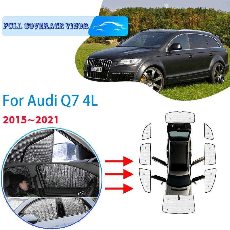 

Full Covers Sunshades For Audi Q7 4L 2006~2015 2011 2012 2013 2014 Car Accessories Sun Protection Windshields Side Window Visor