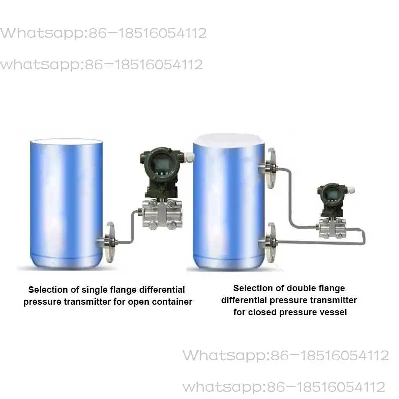 Low Cost Double Flange Differential Pressure Transmitter Remote Pressure Transmitter Diaphragm Seal