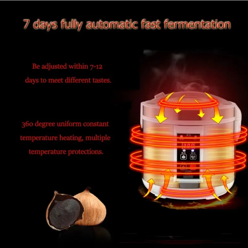 Nuova macchina per la fermentazione dell'aglio facile da usare da 90 W per uso domestico 5L 6L Fermentatore per aglio nero per realizzare aglio nero