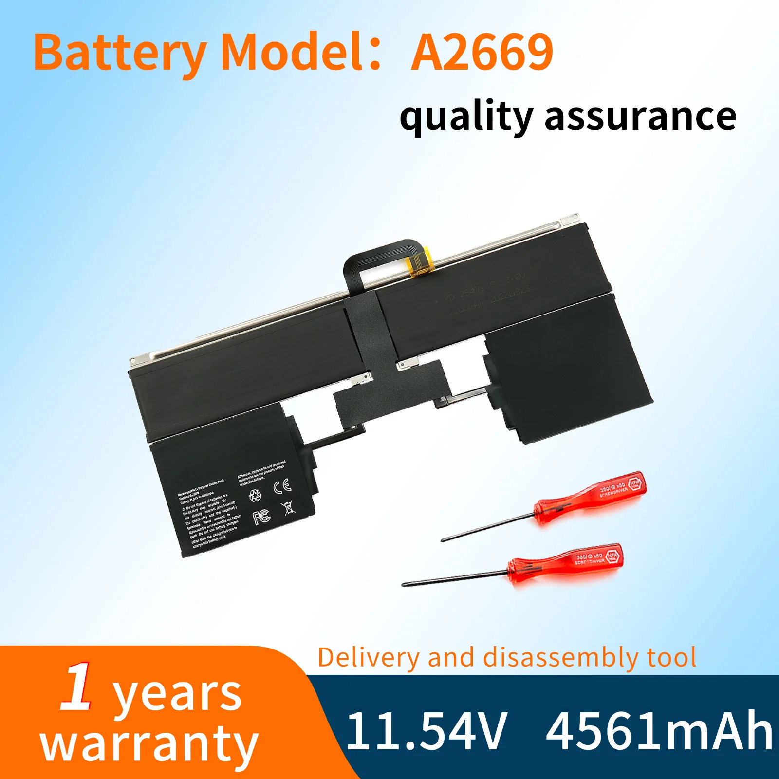 A2669 Laptop Battery For Apple MacBook Air 13 inch M2 A2681 2022 Year 11.54V 52.6WH 4561mAh Fast Delivery