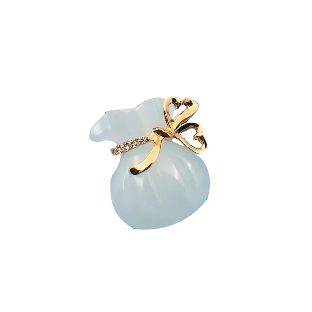 

SHILOVEM 18-каратное золото, белый нефритовый кулон, женские модные украшения, без ожерелья, подарок на день рождения или Рождество, 14x18 мм yzz141800by