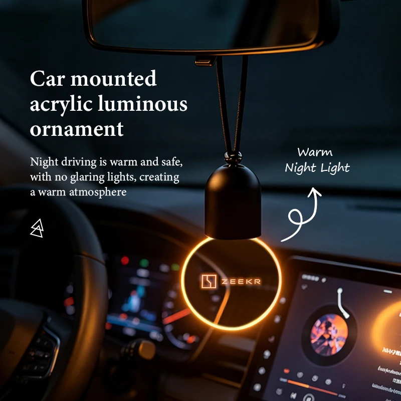 Glowing Acrylic Car LED Light Hanging Auto Accessories Interior For Zeekr 001 MIX 009 007 003 2021 2022 2023 X 7X EV Krypton