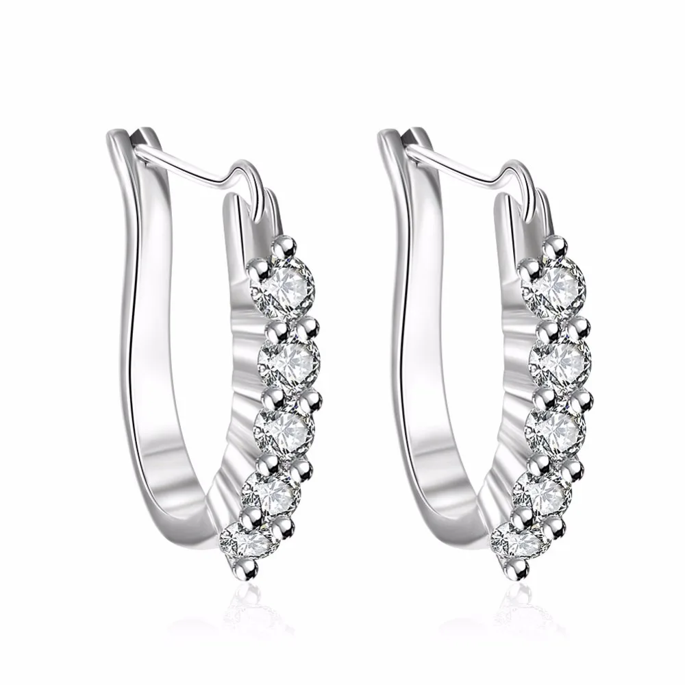 

Special Offer 925 Sterling Silver Earrings For Women Fine Jewelry All-Match Trend Zircon Ear Buckle Stdu Earrings Gift