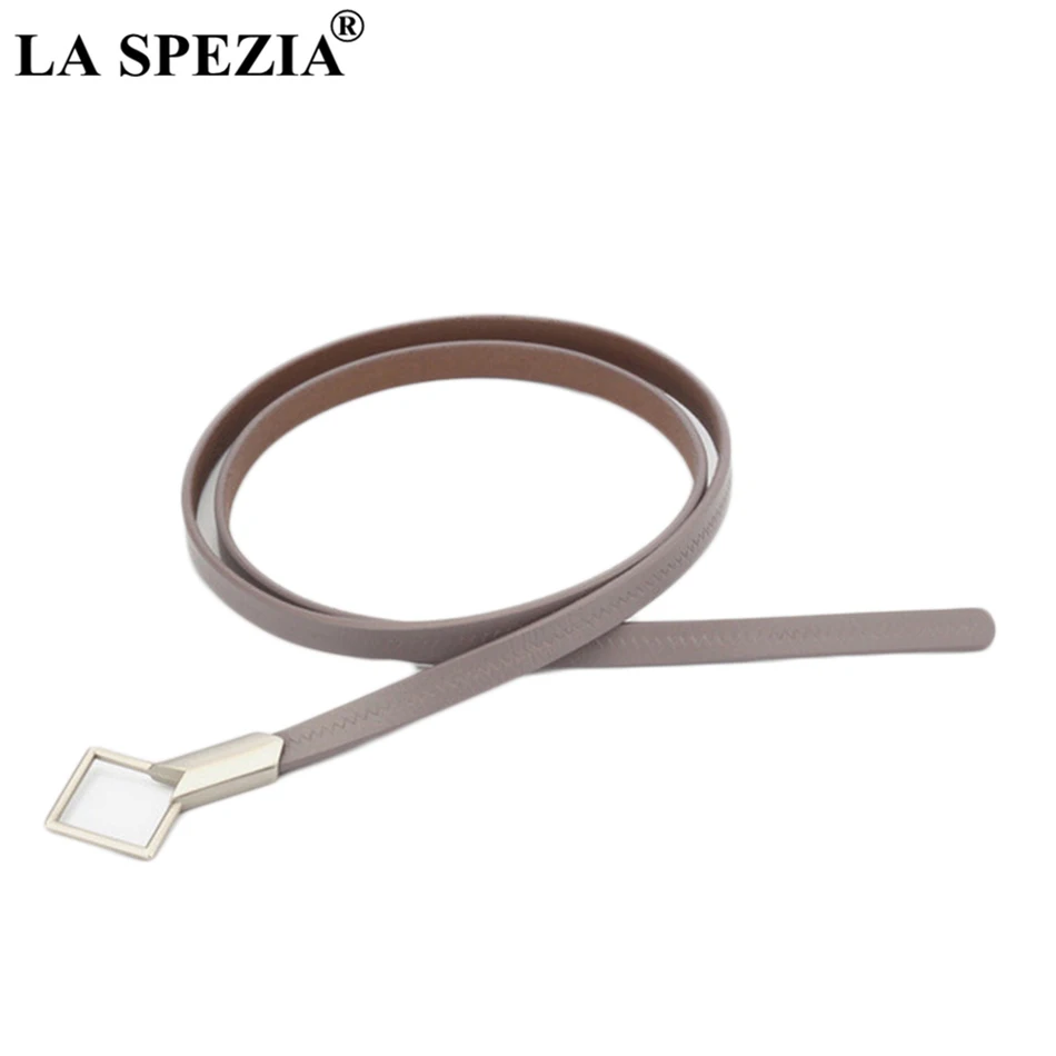 LA SPEZIA – ceinture fine en cuir de vachette véritable pour femme, avec nœud gris, à LA mode, solide, pour robe