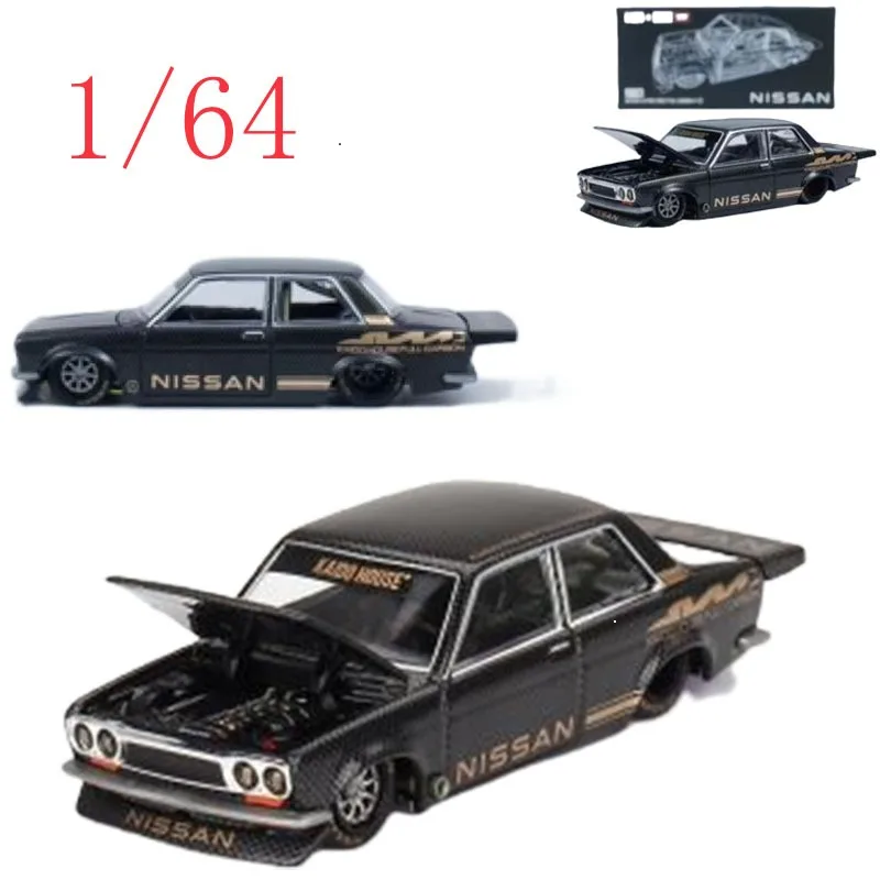 

Kaido +MINIGT Diecast 1/64 Scale KHMG110 Datsun 510 Pro Street‌ Full Carbon V1 Alloy Car Model Toys for Boys Gift