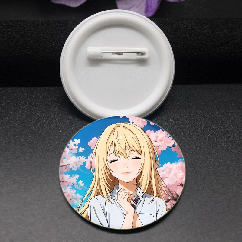 Anime Your Lie in April Brooch Pins Fashion Accessories Miyazono Kaori Arima Kousei Cartoon Badge for Backpack Decoration Gifts