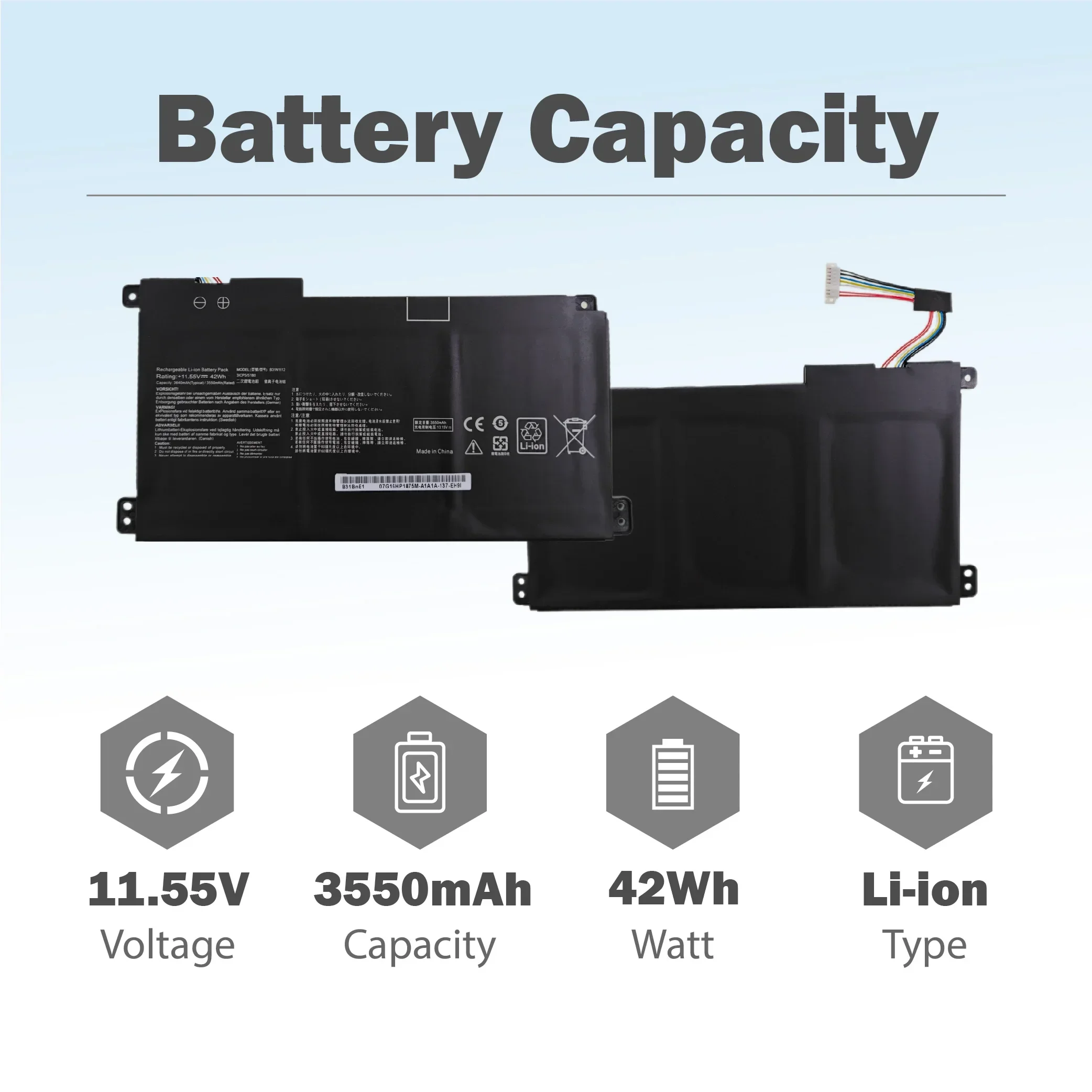NewB31N1912 C31N1912 42Wh Laptop Battery Replace For ASUS E410M E410MA L410M L410MA E410KA F414MA E510MA E510KA L510MA