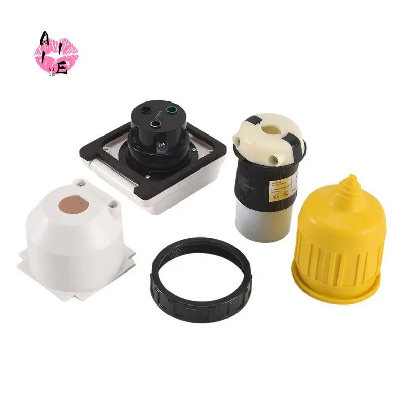 A11E-30AMP RV Power Inlet Outlet Shore Power Kit W/Boot Cord Protector 125V NEMA L5-30P L5-30R Male Female Connector Plug