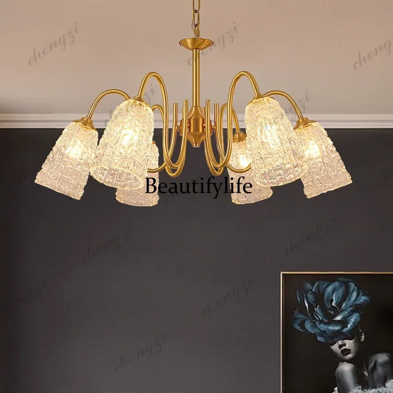 HR New, simple and modern bedroom chandelier, elegant and atmospheric American living room and dining room light,