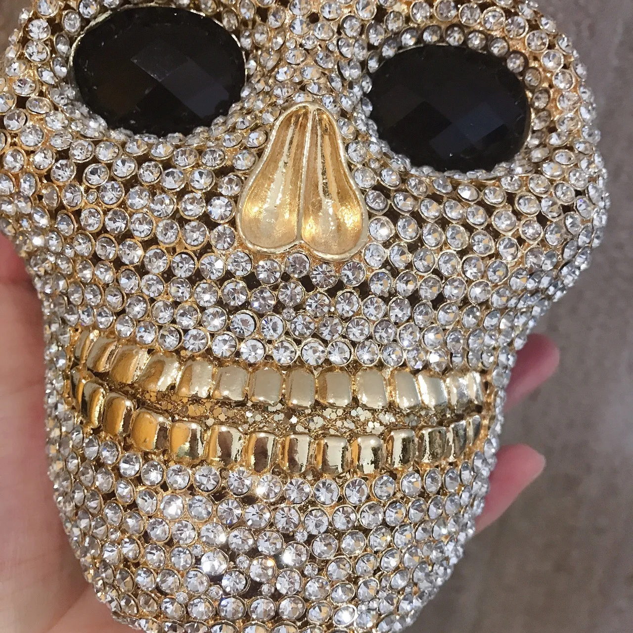 Diamond Dinner Bag Halloween Skull Metal Diamond Ladies Clutch Stone Clutch Cartera De Fiestas Elegantes Torebka Luksusowe Marki