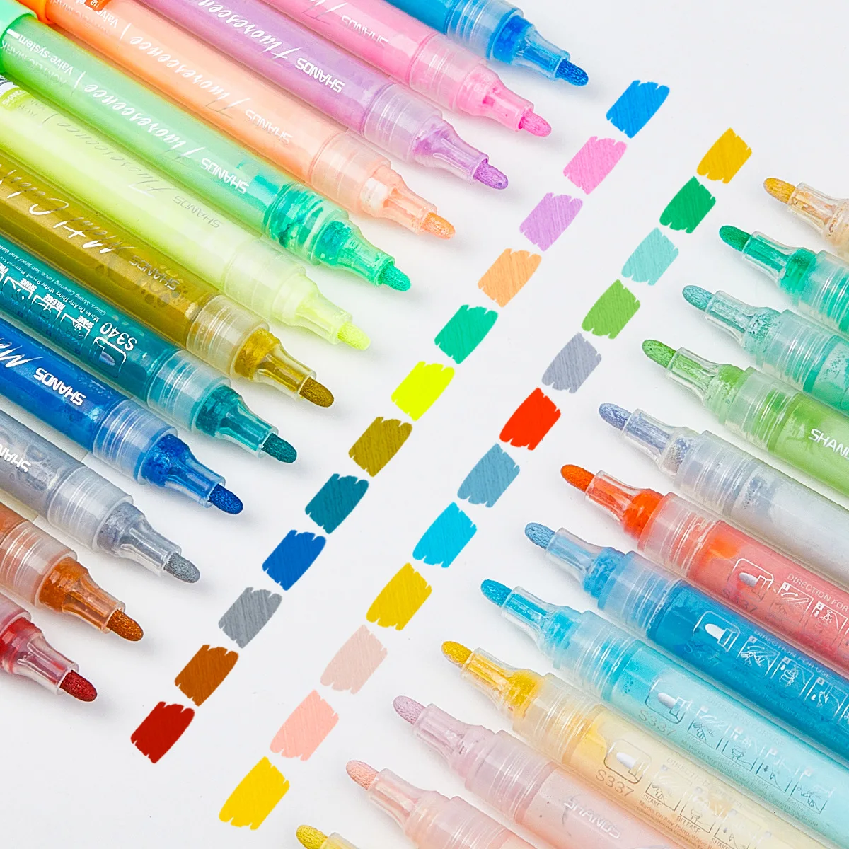 Acrylic Paint Markers Pen 36 Colors Waterproof Quick‑Dry Art Marker for Fabric Glass Wood Rock DIY Hand‑Painting Craft Supplies