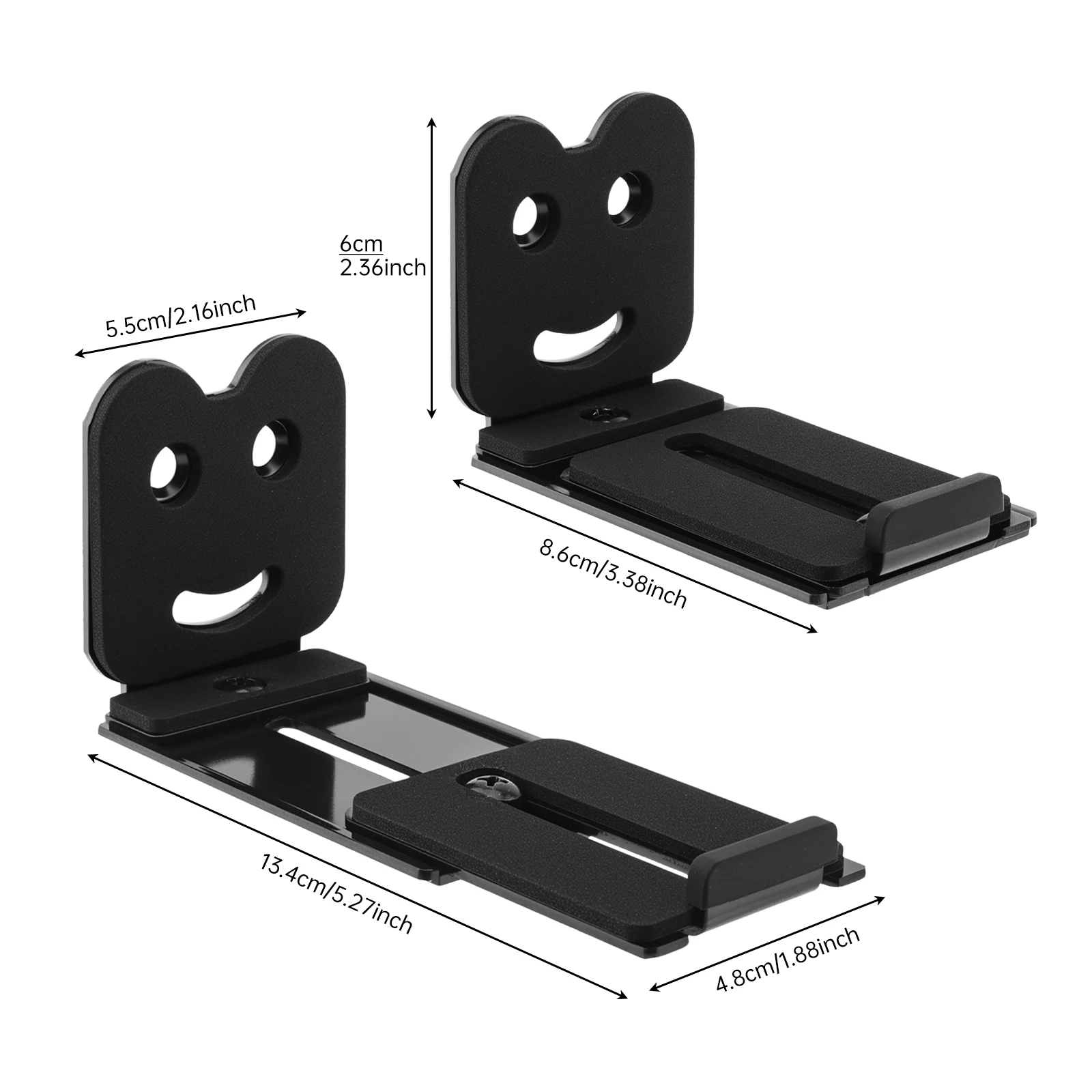 Metal Universal Soundbar Wall Mount Bracket for Depth Adjustable 3.14''-5.27'' Holds up to 50 lbs with Anti-vibration Pads